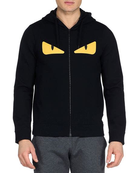 fendi zip up hoodie|fendi monster eyes zip.